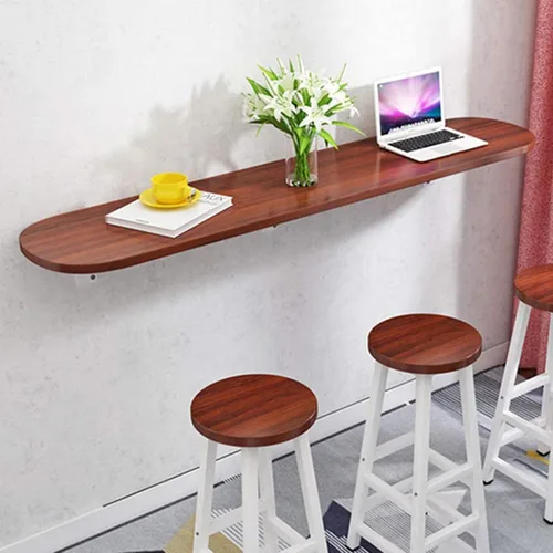 Vista 10 de QQXX Mesa plegable montada en la pared, mesa de comedor resistente que ahorra espacio, mesa de trabajo larga plegable fácil de montar, escritorio