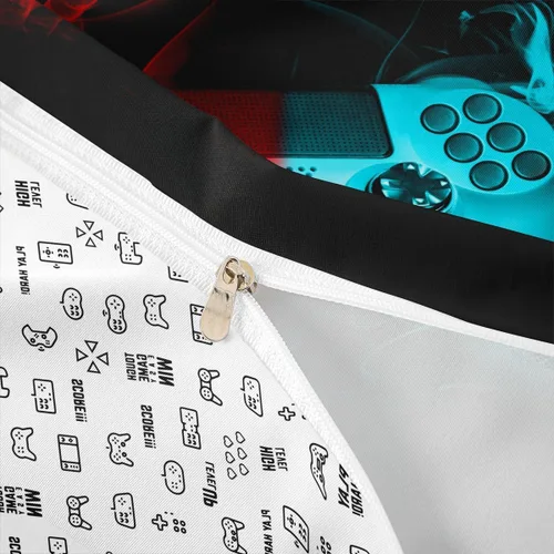 Vista 6 de Feelyou Juego de funda de edredón para niños y adolescentes, juego de funda de edredón con estampado de consola de videojuegos, decoración del Multi