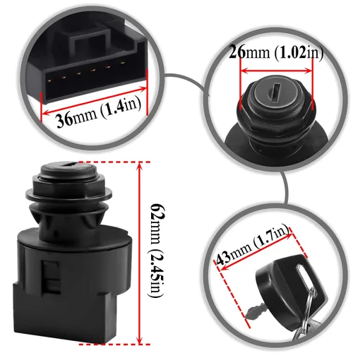 Vista 3 de Interruptor de llave de encendido para Polaris Scrambler 500 4x4 2004-2009 850 2015-2016 Euro 2015-2016