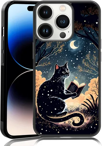Vista 45 de Elegante funda de teléfono con diseño de gato Marie compatible con iPhone 11, funda de encaje dorado para iPhone, a prueba de golpes, rosa fucsia