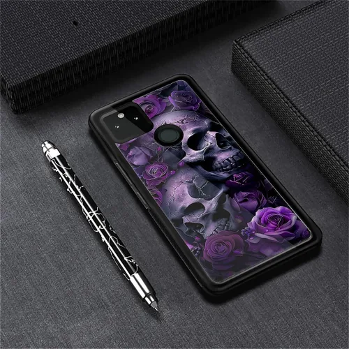 Vista 324 de Compatible con Google Pixel 4A 5G Mobile Case Creative Acrylic Panel trasero Silicona Protección Grip especialmente diseñado para Google Pixel 4A 5G