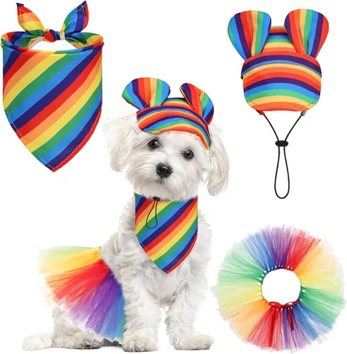 Vista 9 de SCENEREAL Suministros para fiesta de cumpleaños para perros, bandana de cumpleaños para perro, juego de collar de pajarita con números de Niño azul