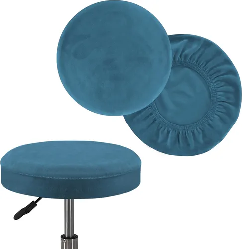Vista 8 de Turquoize Paquete de 2 Fundas para Taburetes de Bar Fundas Redondas para Taburetes con Bandas Elásticas Fundas de Asiento de Taburete de Bar Funda