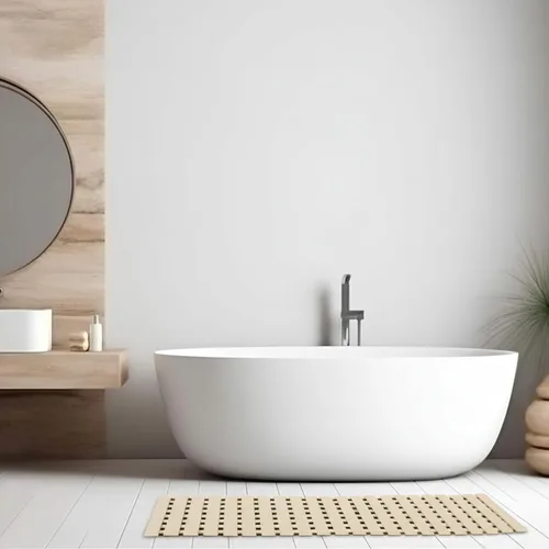 Vista 7 de AceOrbit Tapete con peso antideslizante para bañera, tapete de baño texturizado de elastómero termoplástico (TPE) para superficies texturizadas