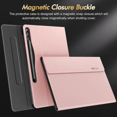 Vista 3 de INFILAND Funda para Galaxy Tab S10+ Plus 2024, S9+ Plus, S9 FE Plus, funda de soporte multiángulo compatible con Samsung Tab S10 Plus/S9 Plus/S9 FE