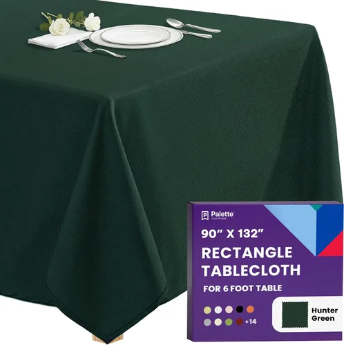 Vista 25 de Gee Di Moda - Mantel rectangular de 60 x 84 pulgadas – Mantel rectangular de poliéster lavable para mesa de 5 pies