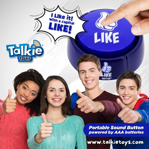 Vista 5 de Talkie Toys Products Botón Me gusta – 8 refranes divertidos – Botón parlante divertido para juegos, curiosidades, regalo político, humor de oficina