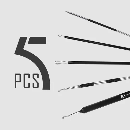 Vista 5 de Kit de herramientas para eliminar puntos negros, kit de 5 piezas, acero inoxidable de alta calidad, extractor de comedones de espinillas, extractor
