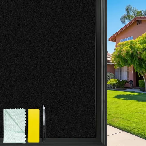 Vista 9 de Bloss Película decorativa de privacidad para ventana, diseño floral, no adhesiva, bloqueo de calor, película de vidrio para baño, hogar, cocina