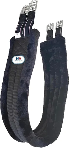 Vista 6 de Majestic Ally Cincha acolchada de forro polar de visón con elásticos resistentes y accesorios de acero inoxidable para robar, marrón, 42, 44, 46, 48