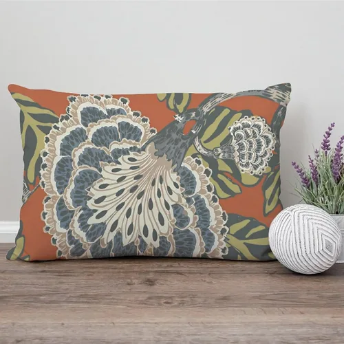 Vista 133 de ArogGeld Funda de cojín con flores verdes y blancas con flores grises y negras y hojas verdes en estilo chinoiserie, funda de almohada cuadrada