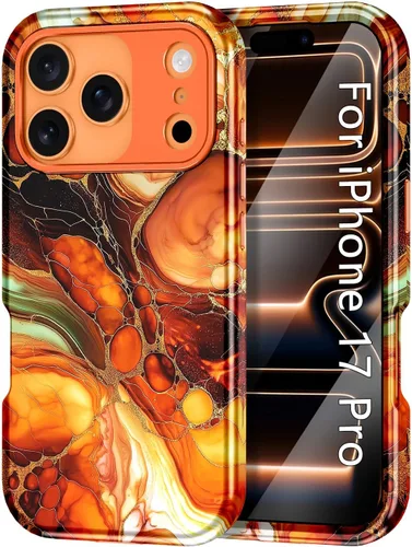 Vista 16 de CASEFIV Funda compatible con iPhone 11, patrón de mármol 3 en 1, resistente a prueba de golpes y caídas, cuerpo completo, policarbonato duro