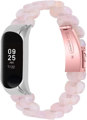 Vista 15 de Mi Band 7 - Correa de resina Barcelet, correa de repuesto de 5.7 a 8.0 pulgadas, pulsera de resina ligera, doble botón, cierre plegable, compatible