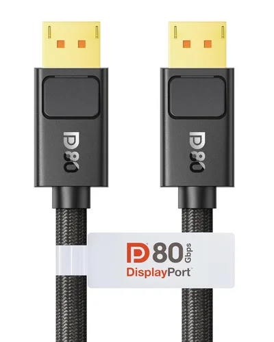 Vista 10 de Silkland Cable DisplayPort 2.1 de 80 Gbps [certificado VESA] de 5 pies