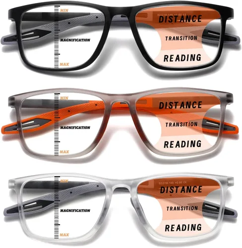 Vista 22 de Hubeye TR90 Gafas de Lectura Deportivas para Hombres y Mujeres Ultraligeras Flexibles Anti-Luz Azul（Negro+Negro+Negro+Negro+Negro，+0.0）