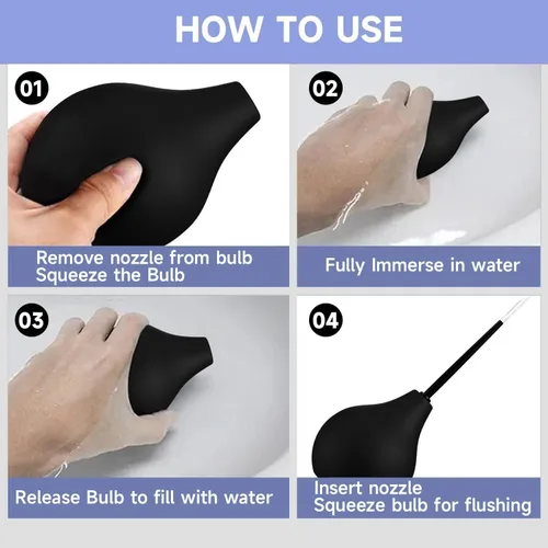 Vista 3 de Kit de 9 bombillas de enema para hombres y mujeres, manguera de silicona de 19 pulgadas, boquilla de enema, tubo de colon, ducha vaginal anal, bomba