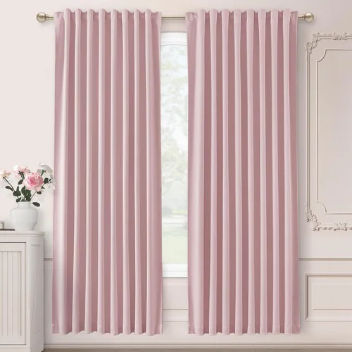 Vista 56 de SHINELAND Cortinas opacas cortas para ventanas de dormitorio, cortinas de baño, 45 pulgadas de largo