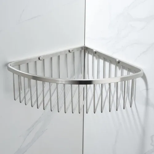 Vista 2 de Organizador esquinero para ducha, SUS304 de acero inoxidable, resistente al óxido, estante de almacenamiento montado en la pared para baño, cocina