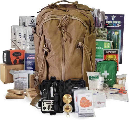 Vista 10 de Kit de emergencia para 1 persona/mochila de supervivencia durante 72 horas para desastres naturales, huracanes, situaciones de emergencia o errores