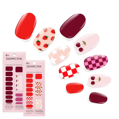 Vista 15 de Dashing Diva Paquete de tiras de uñas brillantes, la colección más vendida, Lavender Dreams & After Glow - Sin rayos UV, resistentes al