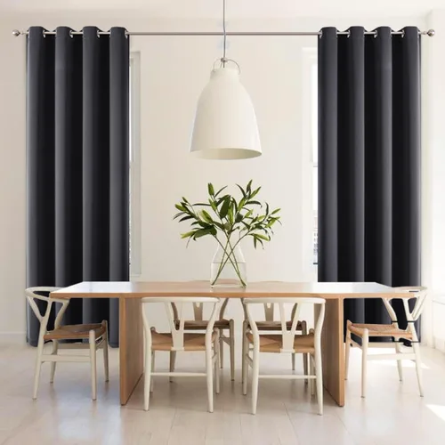 Vista 247 de ChrisDowa - Cortinas cortas para ventana de 40 pulgadas para dormitorio - Cortinas cortas con ojales y aislamiento térmico para oscurecer