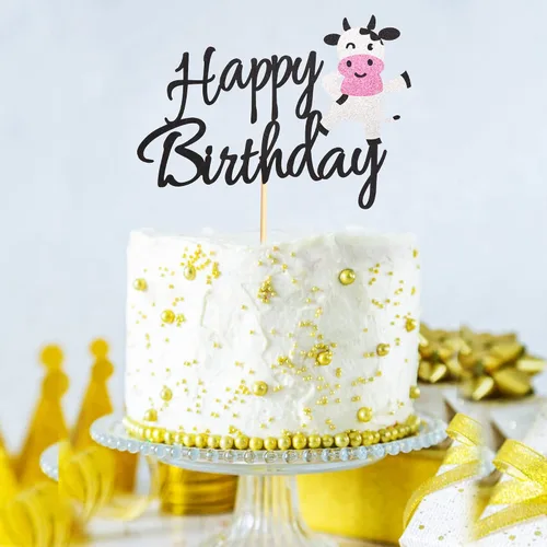 Vista 6 de 1 decoración para pastel de cumpleaños con diseño de vaca, animales de granja, decoración de pastel de vaca para temática de vaca, baby shower
