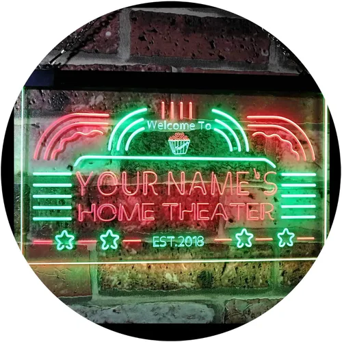 Vista 12 de ADVPRO Letrero de neón LED de un solo color personalizado para cine en casa, decoración de año establecido, 12 x 8.5 pulgadas, st4s32-ph1-tm-b Azul