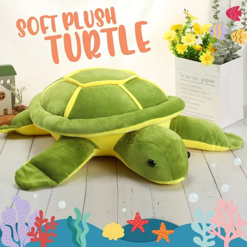 Vista 2 de Liliful Peluche de tortuga marina gigante, suave y grande, almohada de tortuga marina para niños y niñas, regalos para el día de la madre