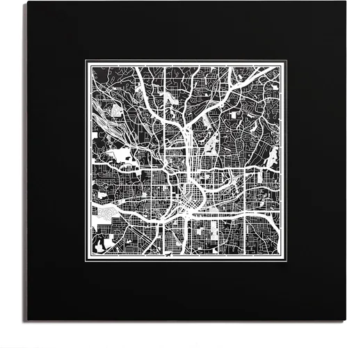 Vista 95 de O3 Design Studio San Diego, CA Paper Cut Map Matted Grey 20x20 in Paper Art