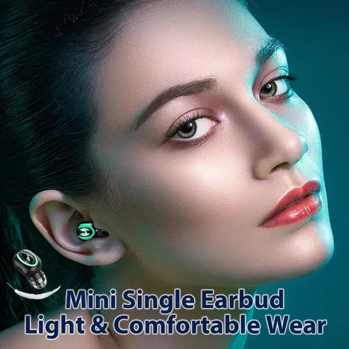Vista 2 de Xmenha Mini auricular individual inalámbrico discreto auricular pequeño auricular Bluetooth auricular de un solo oído auricular auricular micrófono