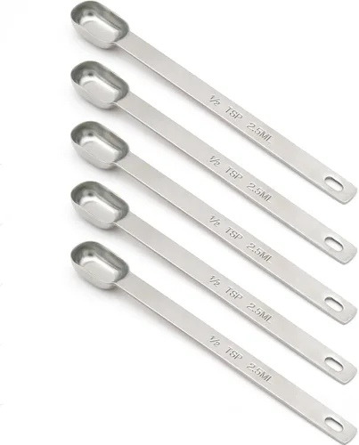 Vista 7 de 1 cucharadita (1/3 cucharada, 0.2 fl oz), cuchara medidora única, cucharaditas individuales de acero inoxidable con mango largo
