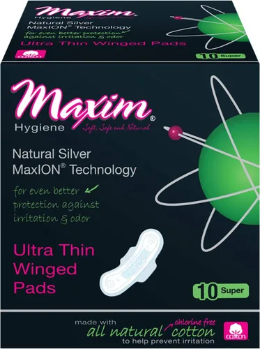 Vista 10 de MaxION Pantiliners anatómicos 100% algodón orgánico, 24 unidades Forros diarios de absorción de luz con control de olores de iones plateados