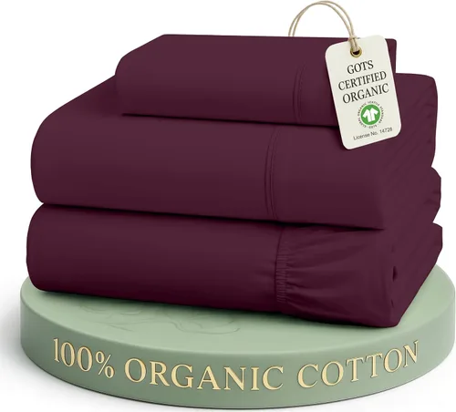 Vista 60 de LANE LINEN - Juego de 2 sábanas de fibras largas 100 % algodón orgánico, percal de fibras largas, ultrasuave y transpirable, para colchones de hasta