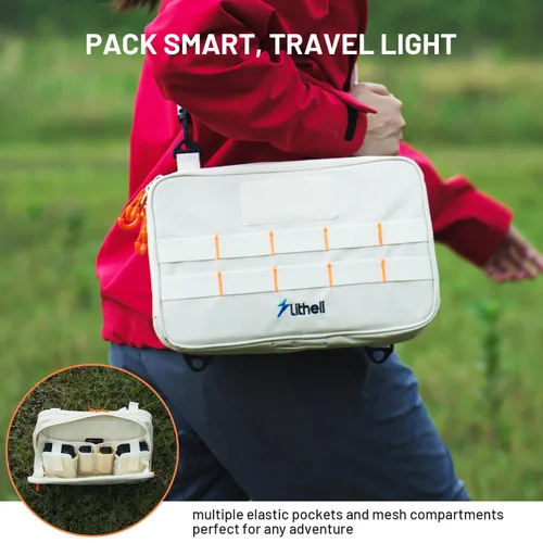 Vista 7 de Litheli Cargador de panel solar portátil de 24 W, mini panel solar plegable para camping, senderismo y uso en ventanas, IP54 impermeable, USB