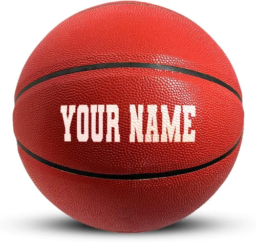 Vista 16 de HAMMET Personalized Basketball, Durable Customized Basketball Balón de baloncesto negro.