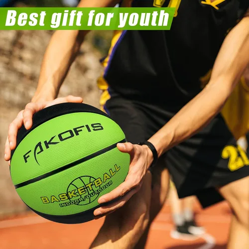 Vista 5 de Baloncesto para niños y niñas de 3/5 (22 pulgadas/27.5 pulgadas), baloncesto de goma de alta calidad para interiores y exteriores, para niños