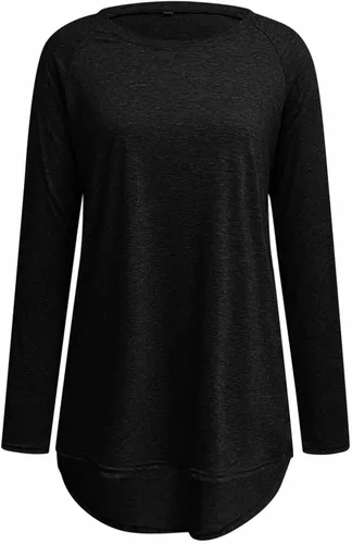Vista 4 de Aniywn Sudadera de talla grande para mujer, holgada, de manga cortalarga, delgada, sólida, impresa, sin botones