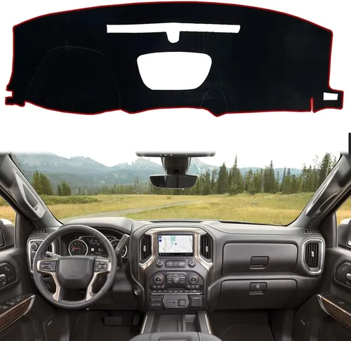 Vista 9 de Rifoda Cubierta de tablero para Chevrolet Chevy Silverado 1500 2500 3500, GMC Sierra 1500, 2020, 2021, 2019, 2020, 2021, protector solar