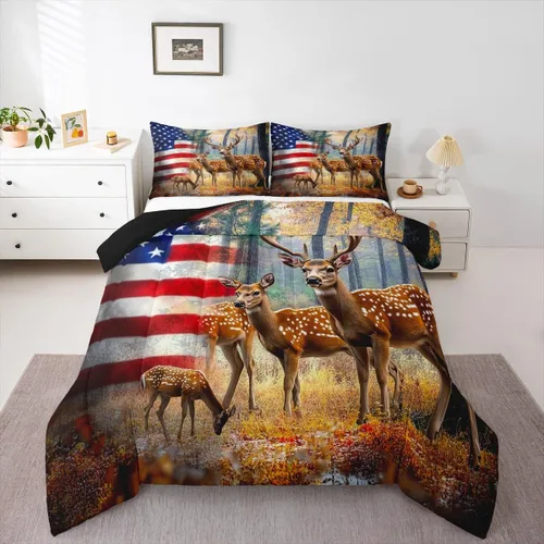 Vista 42 de Erosebridal Happy Camping - Edredón tamaño individual para niños, juego de ropa de cama de animales del bosque del bosque para bebés, niños y niñas