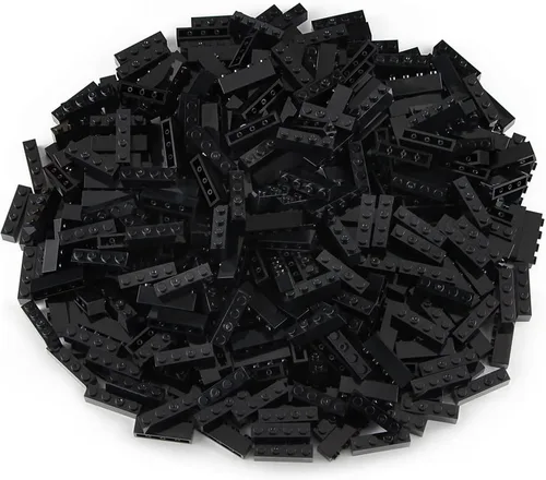 Vista 4 de 1x4 Ladrillos a granel Negro Clásico Edificio Juego Bloques Set Juguete Básico 3010 360 piezas de accesorios compatibles con 3010 3066 marcas