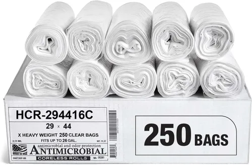 Vista 14 de Aluf Plastics Bolsas de basura de alta densidad, 10 galones, 4000 unidades, 6 micras (eq), 24 x 24 pulgadas, negras, para baño, oficina, industrial