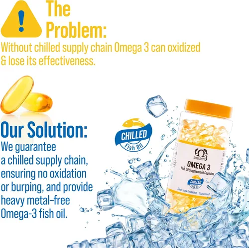 Vista 2 de No más problemas de oxidación de aceite de pescado Omega 3, lo resolvimos con empaquetado en frío para frescura y potencia. Suplemento Omega 3