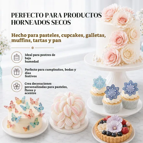 Vista 4 de Hojas de papel comestible de la oblea para la decoración