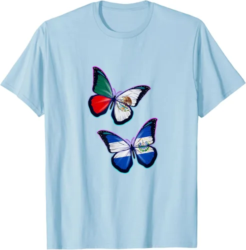 Vista 60 de Raíces biculturales de El Salvador y México. Versión mariposa Camiseta, Negro