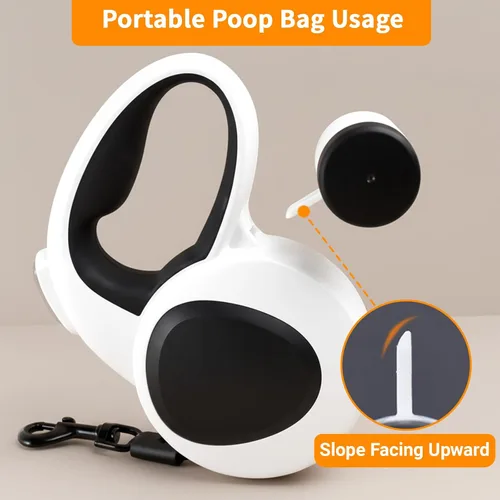 Vista 13 de Correa retráctil para perro con luz LED recargable por USB, correa resistente de 16 pies con soporte para bolsa de excrementos y cable a prueba