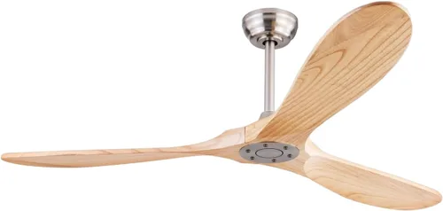 Vista 20 de 52” Silent Solid Wood Ceiling Fan Light, with 6-speed remote control, black