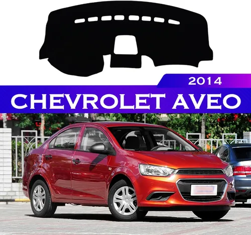 Vista 2 de BORATO Coche Dashboard cubierta salpicadero sombrilla protector alfombras alfombras, para Chevrolet Aveo 2014 Accesorios Cuero Terciopelo Rojo