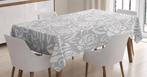 Vista 6 de Ambesonne mantel con decoración estilo oeste, equipo de rodeo estadounidense con sombrero de fieltro de vaquero y linternas, mantel rectangular