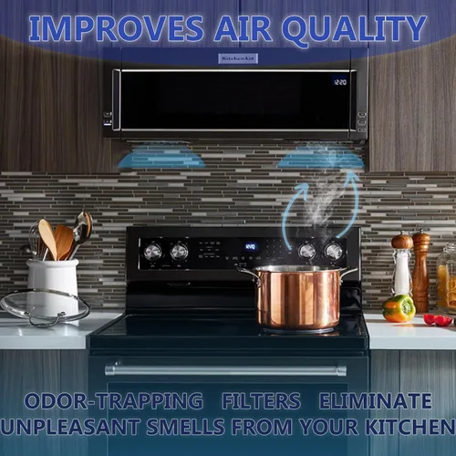 Vista 7 de W11282981 - Filtro de carbón para microondas, hidromasaje y KitchenAid 2-pack pre-cut replacement; snaps into over-the-range hood vents; absorbs