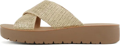 Vista 19 de Soda LUCY ~ Sandalias de plataforma plana con tiras cruzadas y puntera abierta para mujer, estilo deslizante de moda Todo negro